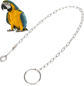 Parrot Foot Chain Foot Ring Bird Harness Stainless Steel Durable Adjustable Ankle Weights for Birds Parrots Pet Training (9.5MM)