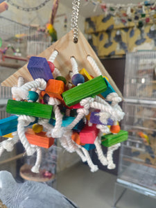 Traingle Rope & Blocks Chewing Toy