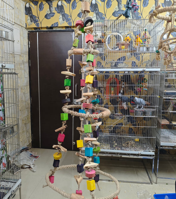 Large Aviary Triple Jute Rope Play Areana