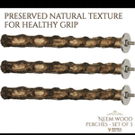Set Of 3 Neem Perches 15 inch