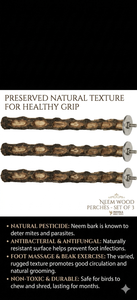 Set Of 3 Neem Perches 15 inch