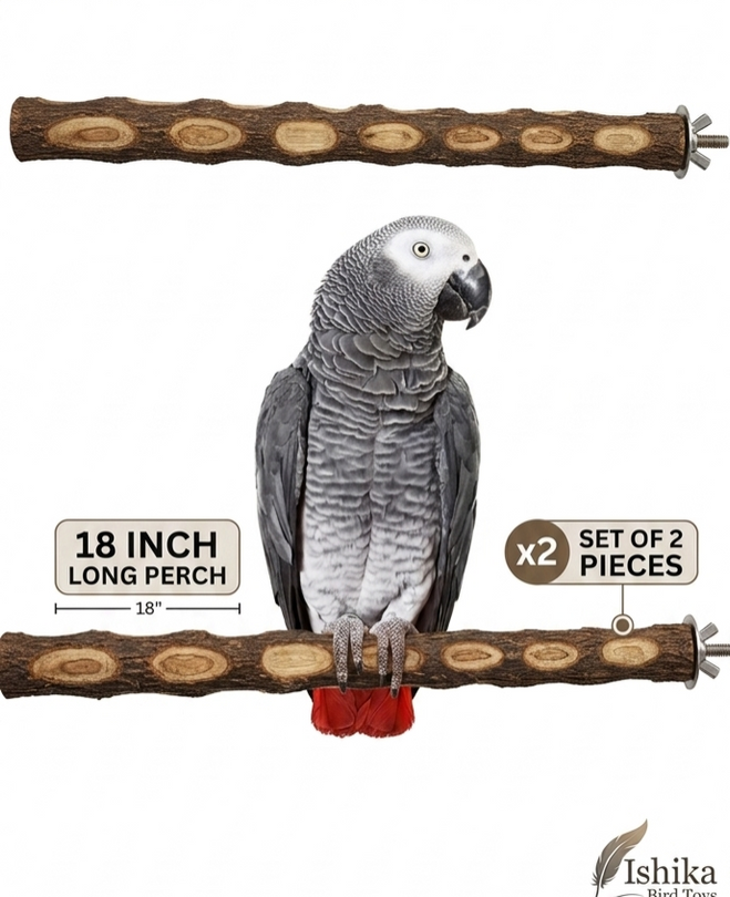 Natural Neem Wood Perch 18 inch Set of 2 perches