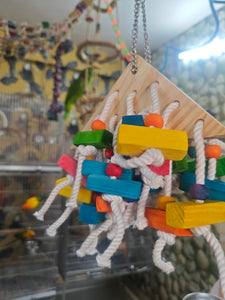 Traingle Rope & Blocks Chewing Toy