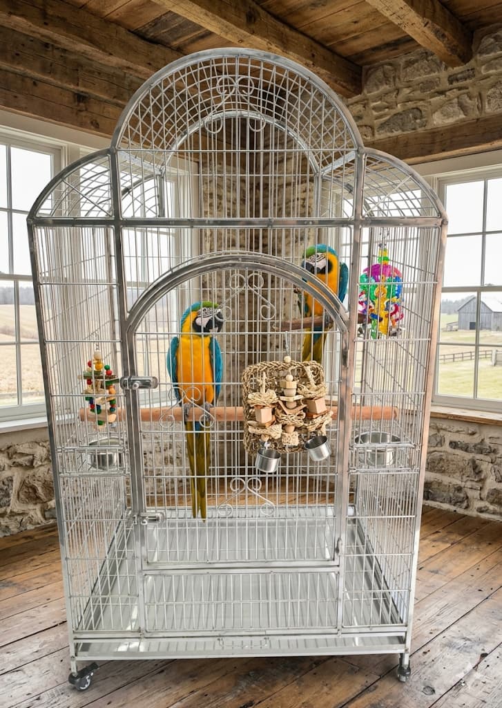 Large Macaw Cage Pure Stainless steel – Ishika Bird Toys