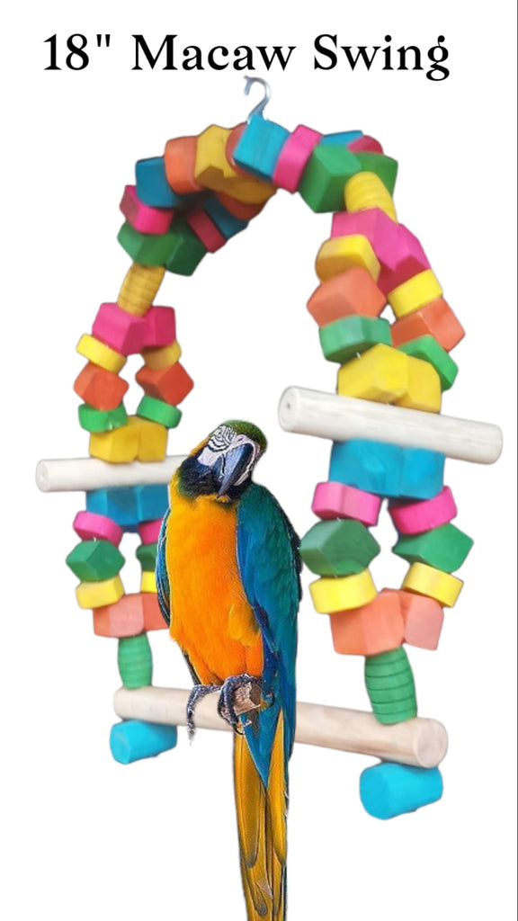 Illustration of Colored Macaw Cage With Rope Swing